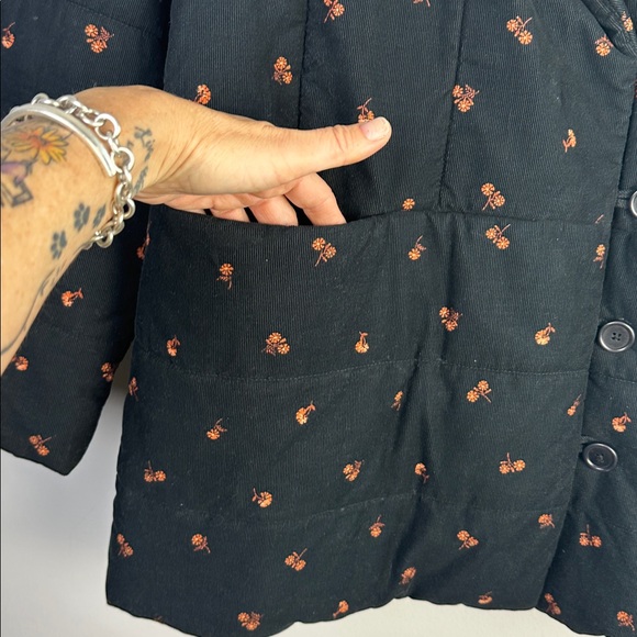 Madewell Corduroy Dumont Quilted Jacket Amie Floral XS Warm Puffer Winter Coat - Picture 7 of 16